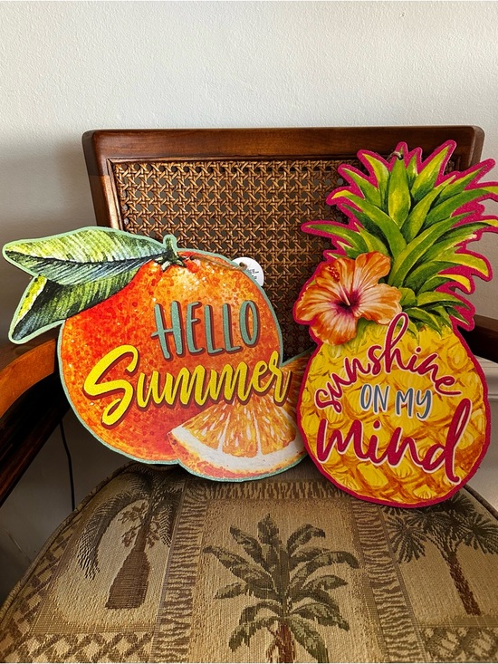 Other - 🍍 Tropical Fruit Summer Wall Decor Set of 2 NWT 🍊
